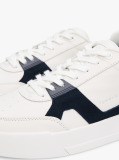 Multi Leather Contrast Panel Court Trainers  Men