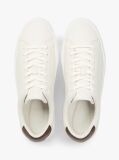 Beige Leather Cupsole Trainers  Men