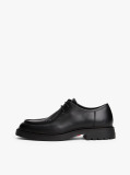 Black Lightweight Leather Moc Toe Shoes  Men