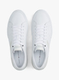 Άσπρο Δερμάτινα Sneakers Με Μίξη Υφών  Άνδρες