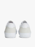 Άσπρο Δερμάτινα Sneakers Με Μίξη Υφών  Άνδρες