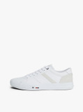 Άσπρο Δερμάτινα Sneakers Με Μίξη Υφών  Άνδρες