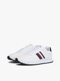 Άσπρο Δερμάτινα Sneakers Με Signature Ρίγα  Άνδρες
