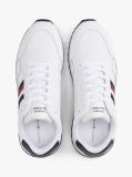 Άσπρο Δερμάτινα Sneakers Με Signature Ρίγα  Άνδρες