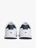 Άσπρο Δερμάτινα Sneakers Με Signature Ρίγα  Άνδρες