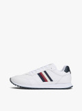 Άσπρο Δερμάτινα Sneakers Με Signature Ρίγα  Άνδρες