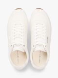 Beige Low Profile Logo Leather Trainers  Men