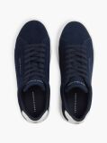 Blue Debossed Logo Suede Court Trainers  Men