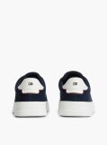 Blue Debossed Logo Suede Court Trainers  Men