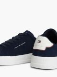 Blue Debossed Logo Suede Court Trainers  Men