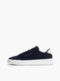 Blue Debossed Logo Suede Court Trainers  Men