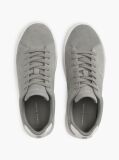 Grey Debossed Logo Suede Court Trainers  Men