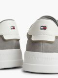 Grey Debossed Logo Suede Court Trainers  Men