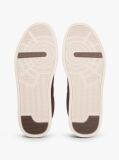 Brown Leather Debossed Logo Court Trainers  Men