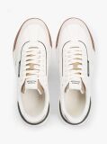 Beige Retro Mixed Texture Trainers With Leather  Men