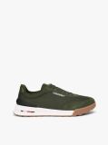 Green Retro Textured Mesh Trainers  Men