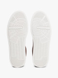 Brown Leather Debossed Logo Court Trainers  Men