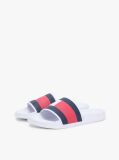 White Flag Strap Pool Slides  Men