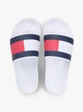 White Flag Strap Pool Slides  Men