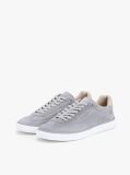 Grey Luxe Embossed Logo Suede Trainers  Men