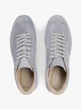 Grey Luxe Embossed Logo Suede Trainers  Men