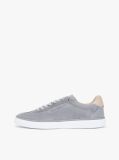 Grey Luxe Embossed Logo Suede Trainers  Men