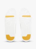 White Contrast Panel Leather Court Trainers  Men