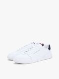 Άσπρο Δερμάτινα Sneakers Με Αντίθεση Πίσω  Άνδρες