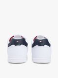 Άσπρο Δερμάτινα Sneakers Με Αντίθεση Πίσω  Άνδρες