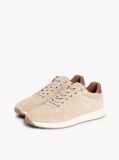 Beige Suede Mixed Texture Fine Cleat Trainers  Men