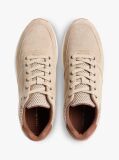 Beige Suede Mixed Texture Fine Cleat Trainers  Men