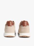 Beige Suede Mixed Texture Fine Cleat Trainers  Men