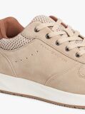 Beige Suede Mixed Texture Fine Cleat Trainers  Men