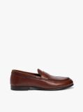 Brown Leather Flexible Loafers  Men