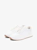 Άσπρο Δερμάτινα Sneakers Με Ανάγλυφο Λογότυπο  Άνδρες