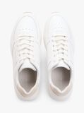 Άσπρο Δερμάτινα Sneakers Με Ανάγλυφο Λογότυπο  Άνδρες
