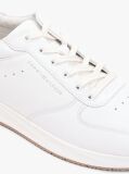 Άσπρο Δερμάτινα Sneakers Με Ανάγλυφο Λογότυπο  Άνδρες