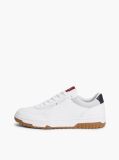 Blue Mixed Texture Basketball Trainers With Leather  Men