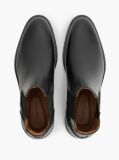 Black Leather Rubberised Flag Chelsea Boots  Men