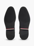 Black Leather Rubberised Flag Chelsea Boots  Men