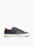 Μπλε Δερμάτινα Sneakers Με Πίσω Λεπτομέρεια Σε Αντίθεση  Άνδρες