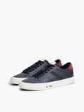 Μπλε Δερμάτινα Sneakers Με Πίσω Λεπτομέρεια Σε Αντίθεση  Άνδρες
