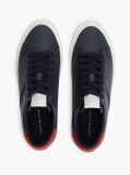 Μπλε Δερμάτινα Sneakers Με Πίσω Λεπτομέρεια Σε Αντίθεση  Άνδρες