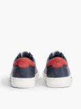 Μπλε Δερμάτινα Sneakers Με Πίσω Λεπτομέρεια Σε Αντίθεση  Άνδρες