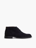 Blue Suede Lace-Up Ankle Boots  Men