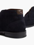 Blue Suede Lace-Up Ankle Boots  Men