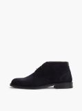 Blue Suede Lace-Up Ankle Boots  Men
