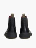 Black Outdoor Warm Lining Leather Chelsea Boots  Men