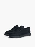 Blue Leather Lace-Up Moc Toe Loafers  Men