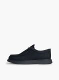 Blue Leather Lace-Up Moc Toe Loafers  Men